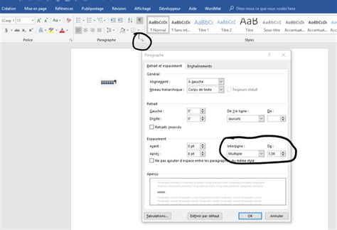    1  1|Modifier l’interligne dans Word